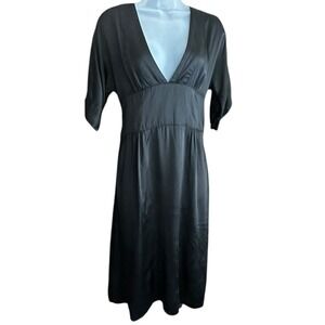 Madonna Mulberry Silk Dress Black Size 6 Plunging Neckline Limited‎ Edition Read